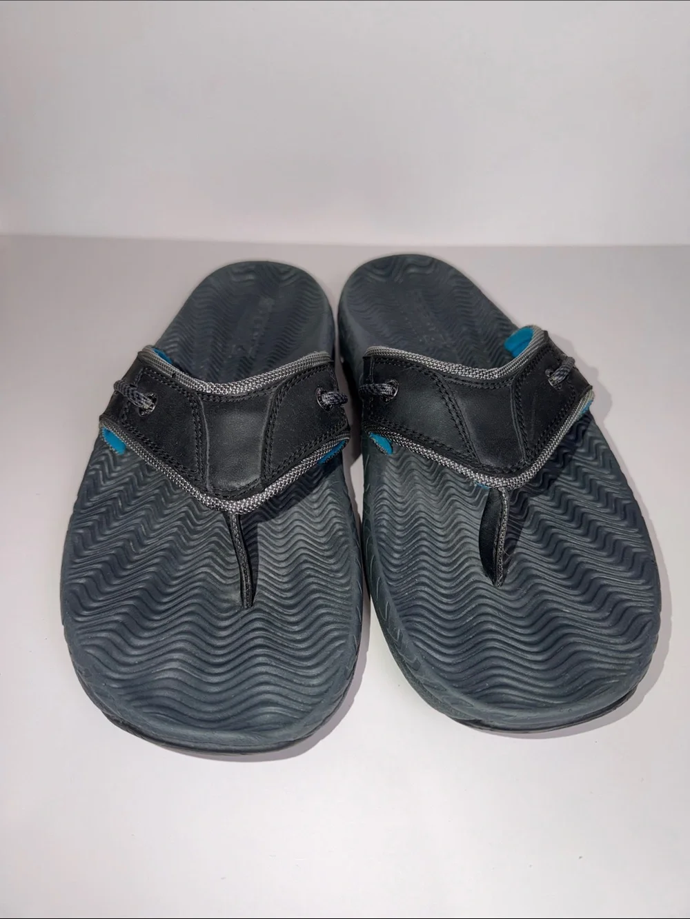 Sperry Top-Sider Men’s Flip Flop Sandals Black Gray Size 11M Comfort Thong Slide